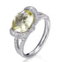 1.40ct Citrine & 2.15ct Cubic Zirconia Cushion Cut Ring in Rhodium Plated Silver