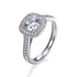 1.50ct Round Cubic Zirconia & 0.35ct Halo Ring in Rhodium Plated Silver