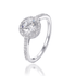 2.00ct Cubic Zirconia Imani Halo Ring in Rhodium Plated Silver