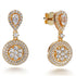 2.65ct Cubic Zirconia Pear & Round Custer Drop Earrings in 14k Yellow Gold Plated Silver