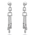 2.70ct Cubic Zirconia Art Deco Drop Earrings in Rhodium Plated Silver
