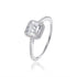 2.90ct Cubic Zirconia Princess Cut Halo Ring in Rhodium Plated Silver