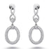 3.35ct Cubic Zirconia Oval Drop Earrings in Rhodium Plated Silver