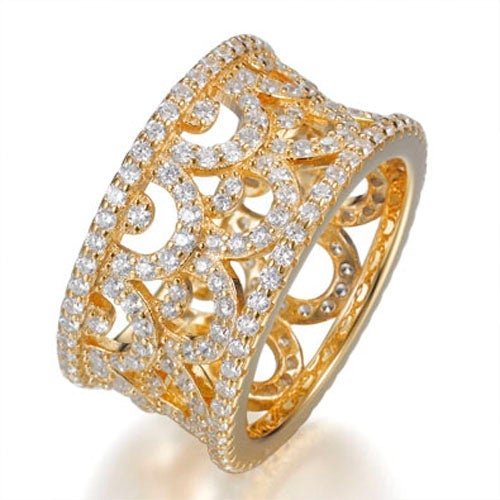 3.40ct Cubic Zirconia Bianca Eternity Ring in 14k Yellow Gold Plated Silver