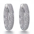 3.45ct Pave Set Cubic Zirconia Hoop Earrings in Rhodium Plated Silver