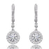 3.50ct Cubic Zirconia Halo Drop Earrings in Rhodium Plated Silver