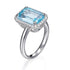 4.30ct Topaz & 0.85ct Cubic Zirconia Halo Ring in Rhodium Plated Silver