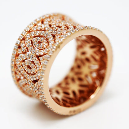 4.60ct Cubic Zirconia Filigree Full Eternity Ring in 14k Rose Gold Plated Silver