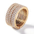 6.00 Cubic Zirconia Athena Seven Row Eternity Ring in 14k Yellow Gold Plated Silver