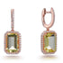 6.50ct Citrine & Cubic Zirconia Halo Earrings in 14k Rose Gold Plated Silver