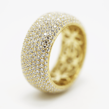 7.00ct Cubic Zirconia Destiny Pave Full Eternity Ring in 14k Yellow Gold Plated Silver