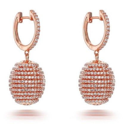 7.0ct Cubic Zirconia Beehive Earrings in 14k Rose Gold Plated Silver