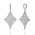 8.00ct Cubic Zirconia Lace Drop Earrings in Rhodium Plated Silver