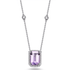 Amethyst 6.50ct & Cubic Zirconia 2.00ct Halo Pendant in Rhodium Plated Silver