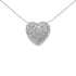 Cubic Zirconia & Sterling Silver Heart Cluster Halo Pendant