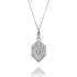 Hexagonal Art Deco Pendant 2.90ct Cubic Zirconia in Rhodium Plated Silver