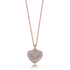 Pave Set Curved Heart Pendant 3.00ct Cubic Zirconia in 14k Rose Gold Plated Silver