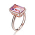 Rose Amethyst 3.60ct & Cubic Zirconia 0.90ct Halo Ring in 14k Rose Gold Plated Silver